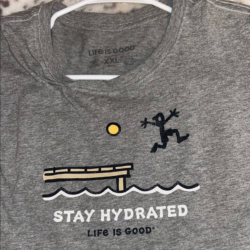 Life Is Good Gray Short Sleeve Tee - Picture 3 of 3